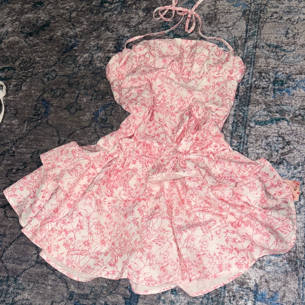 SHEIN Pink Floral Casual Dress